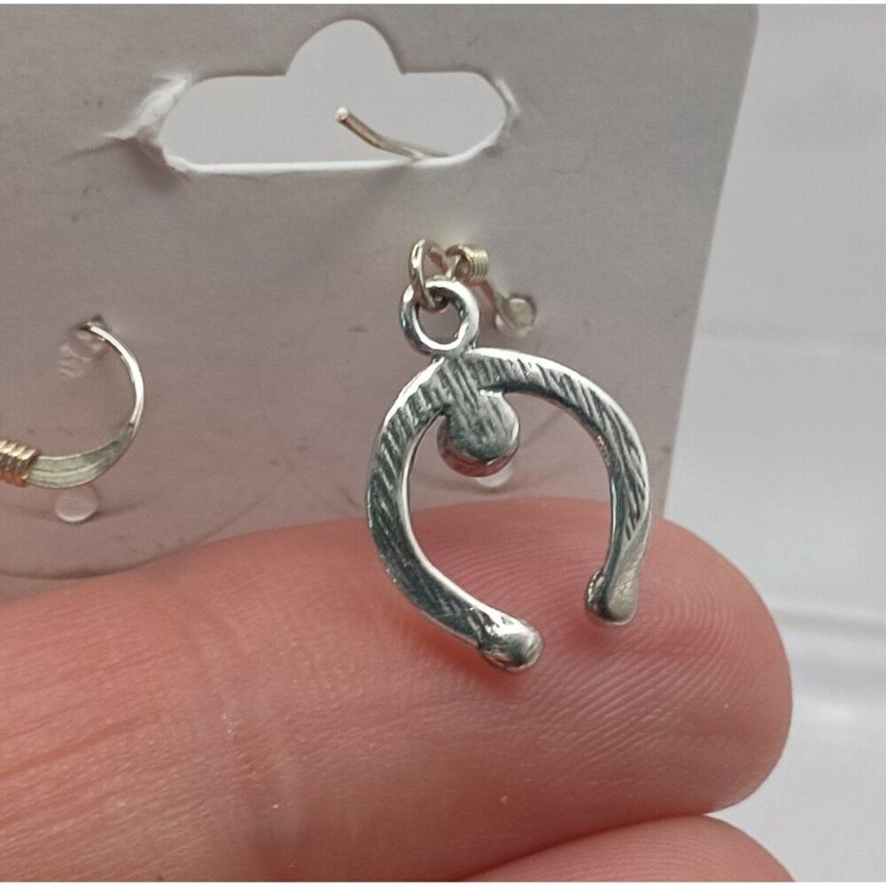 Artisan Sterling Silver Earrings with Blue Accents - Picture 3 of 4